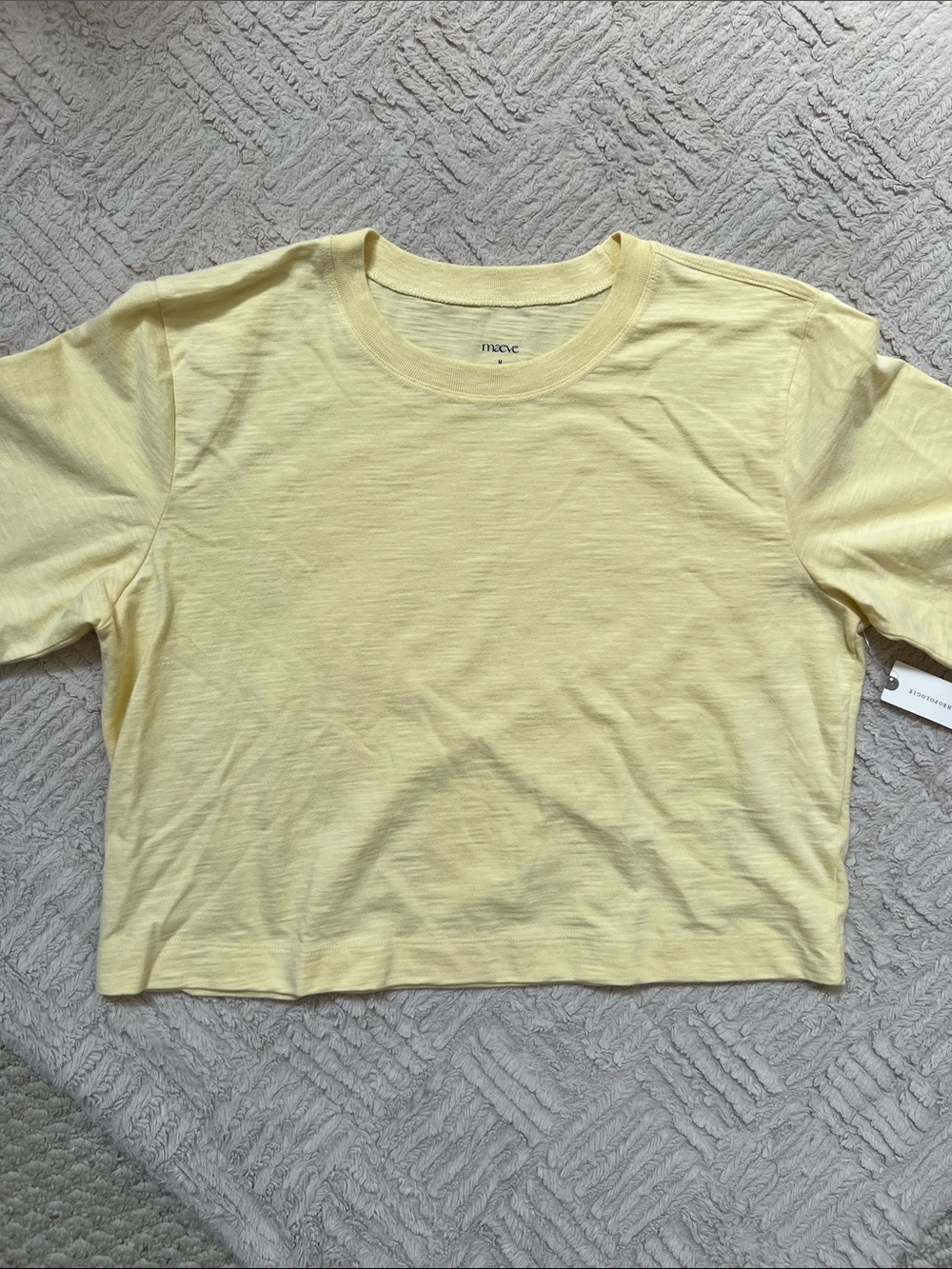 Maeve yellow Corey Crewneck boxy t-shirt, 100% cotton, Size Medium, NWT - Picture 11 of 16